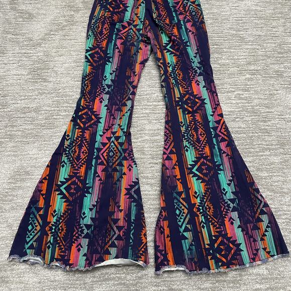 Ranch Dressn Pants Womens 10 Colorful Aztec Flare Bell Bottom Southwestern - Picture 6 of 15